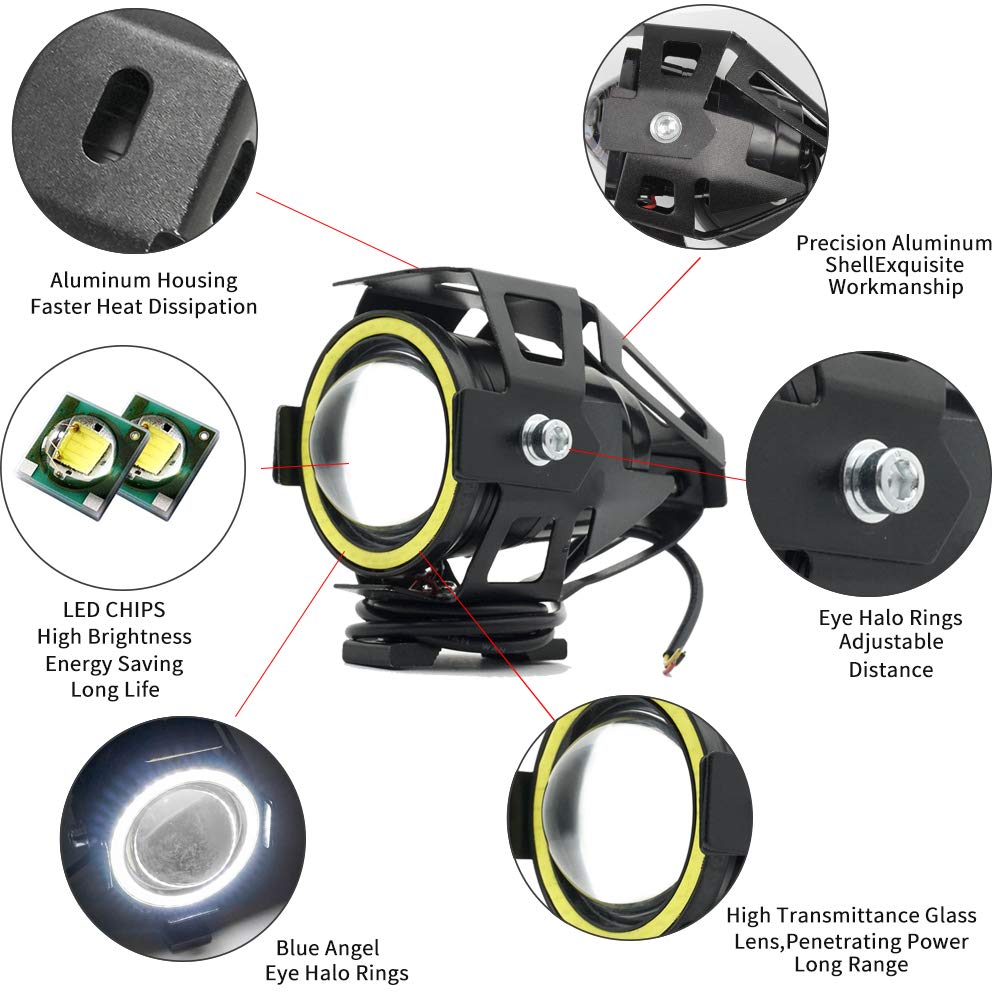 LED Angel Eye Spotlights, Devil Eye Universal Auxiliary Halo Ring Spotlights. Brand New Products.