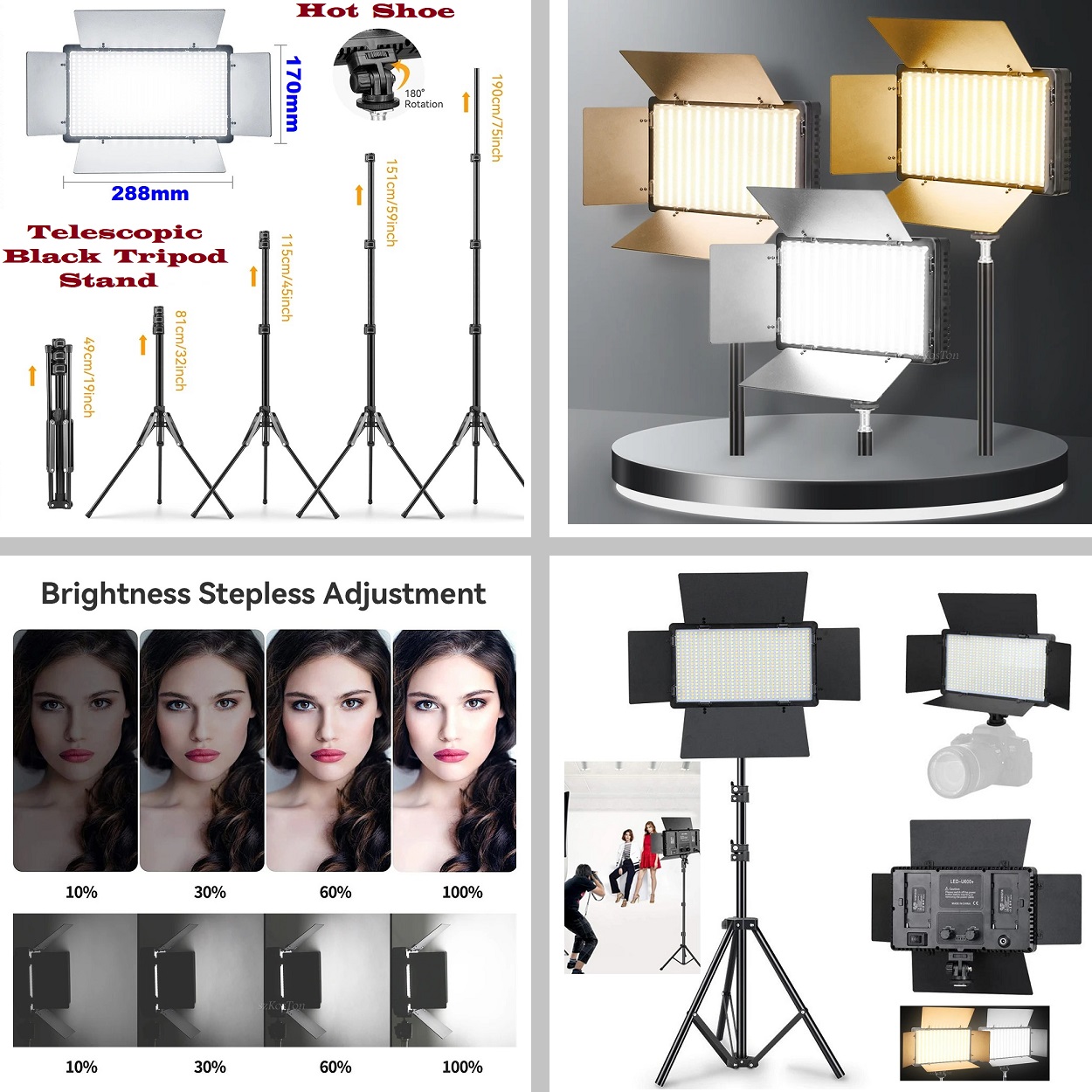 Professional Video & Photography LED VariColor Pro LED Light Kit (Rechargeable)