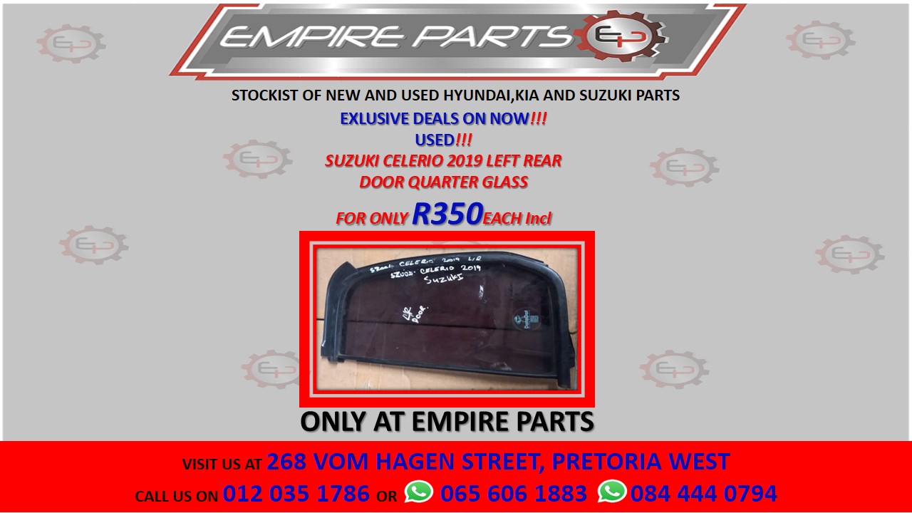 SUZUKI CELERIO 2019 LEFT REAR DOOR QUARTER GLASS - Private Seller
