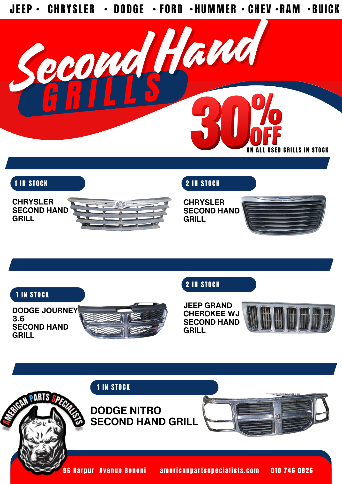 Used Jeep Grills  For Sale - Private Seller