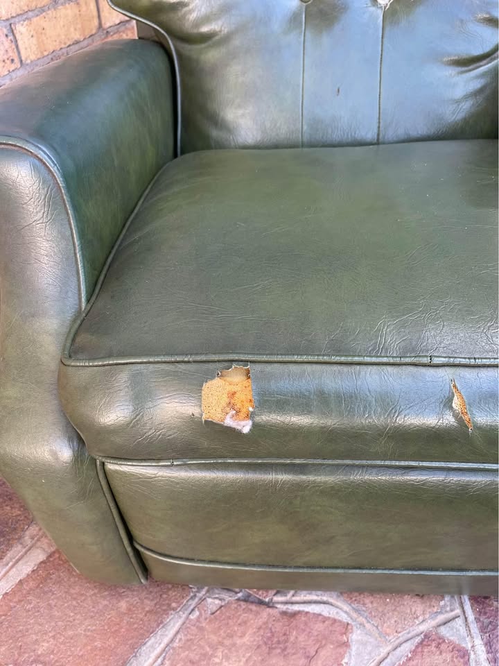 Vintage green recliner chair