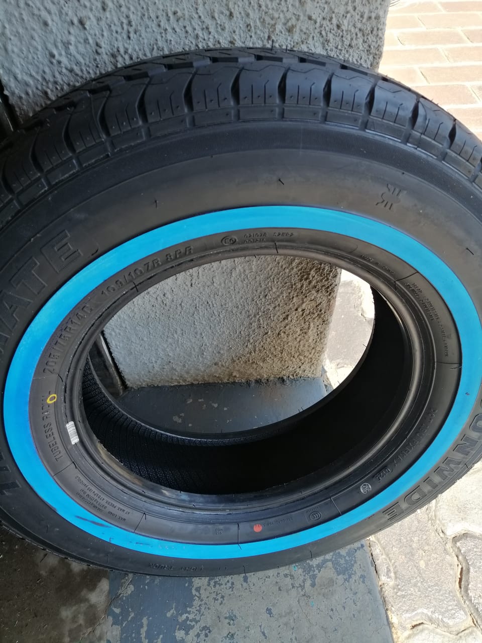 Whitewall tyres. 205/75R14c NEW