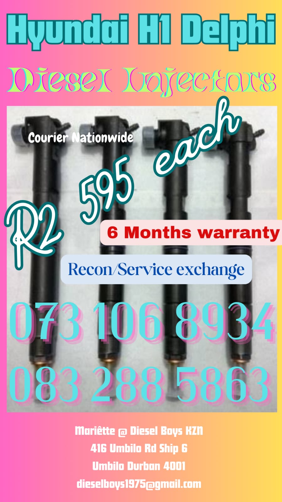 Hyundai H1 Delphi Diesel injectors - Private Seller