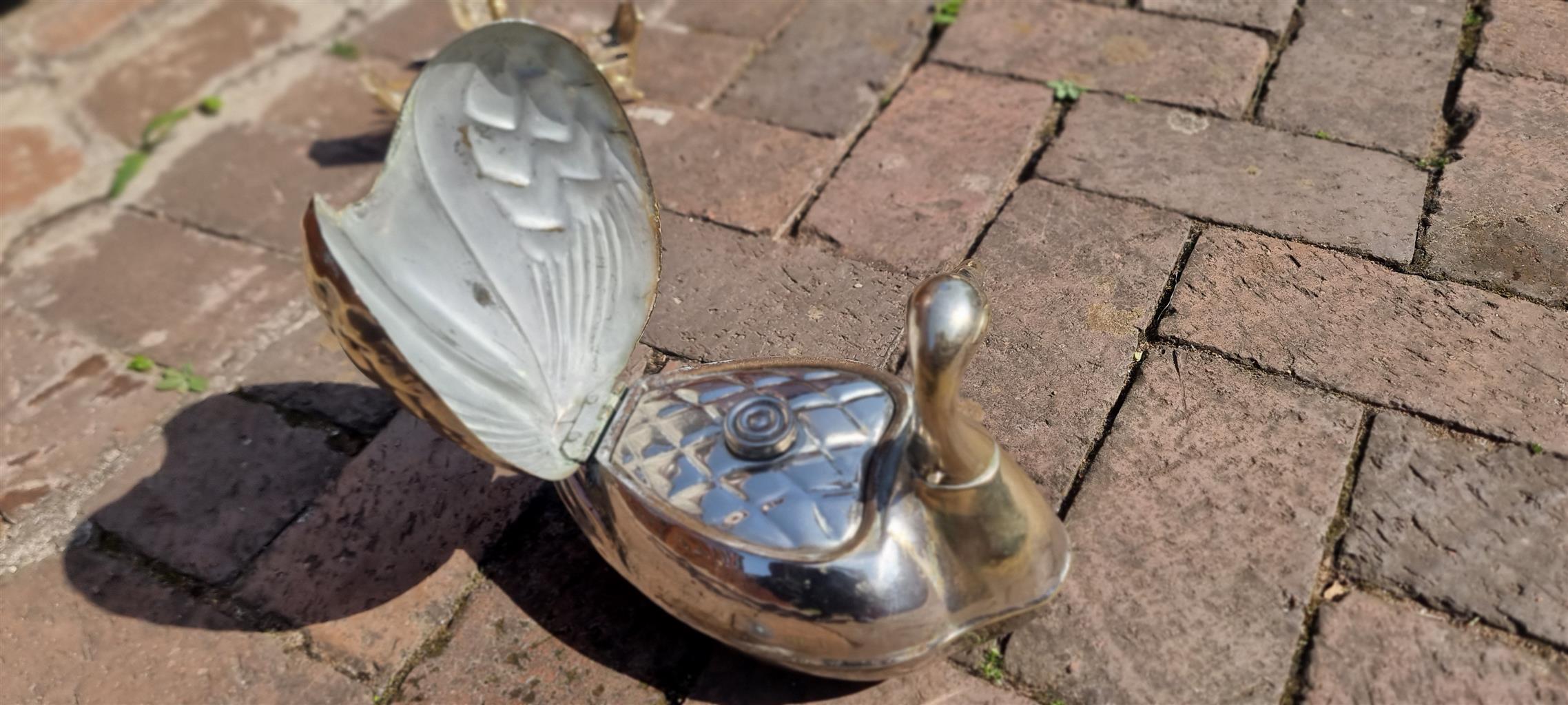 Betel Leaf and nut Brass Swan (Storage of Paan)