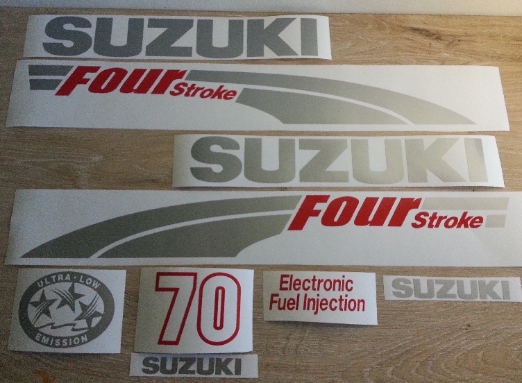 Suzuki 115 four stroke outboard motor cowl stickers decals vinyl graphics kits