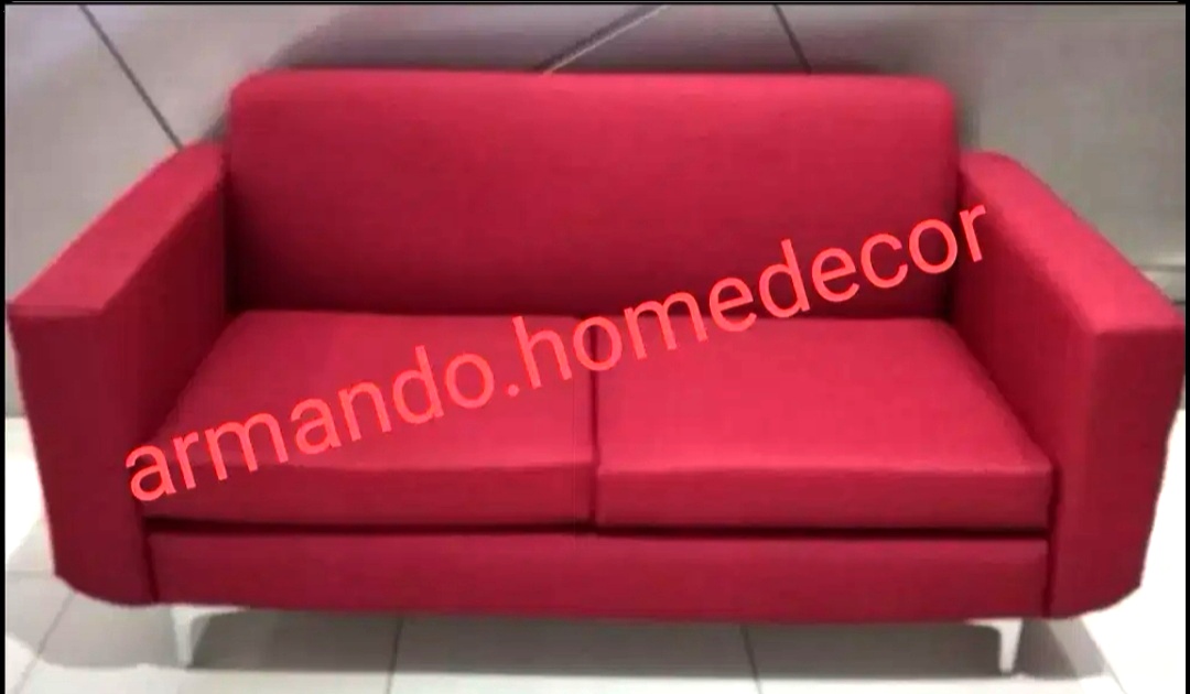 Modern red fabric couch