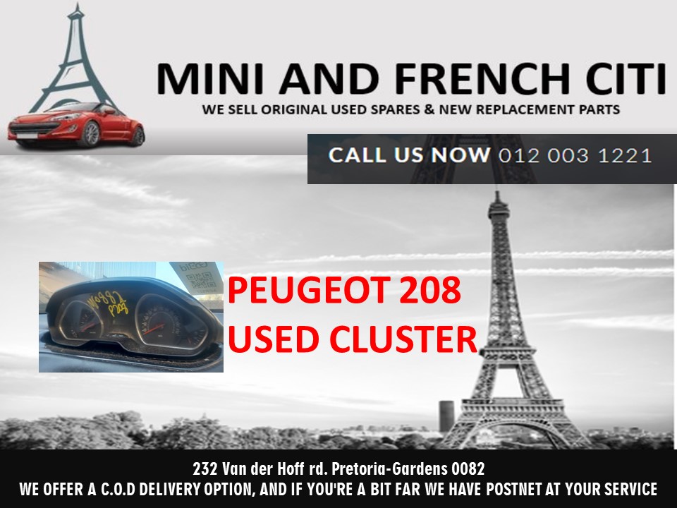 Peugeot 208 cluster speedometer odometer for sale used - Private Seller Peugeot 208 cluster speedometer odometer for sale used - Private Seller