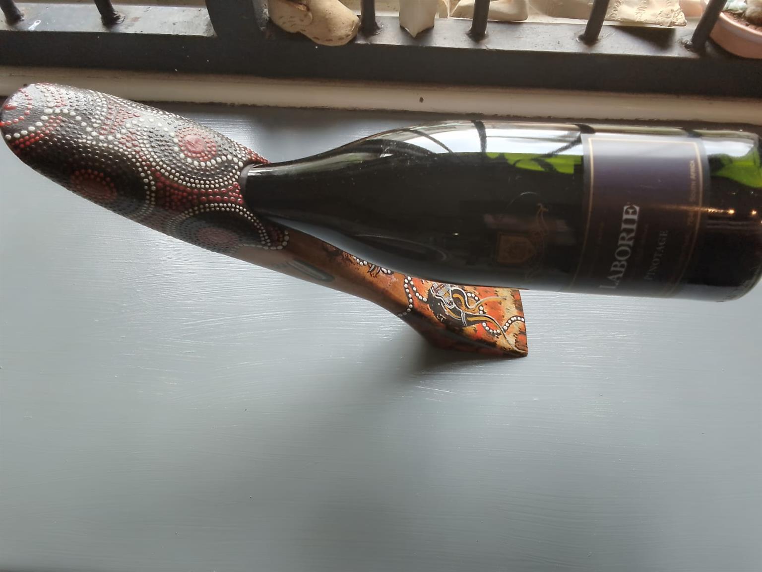 Wine Bottle Holder by Valdo – Authentic, Aboriginal Handcrafted & Signed Wine Bottle Holder by Valdo – Authentic, Aboriginal Handcrafted & Signed