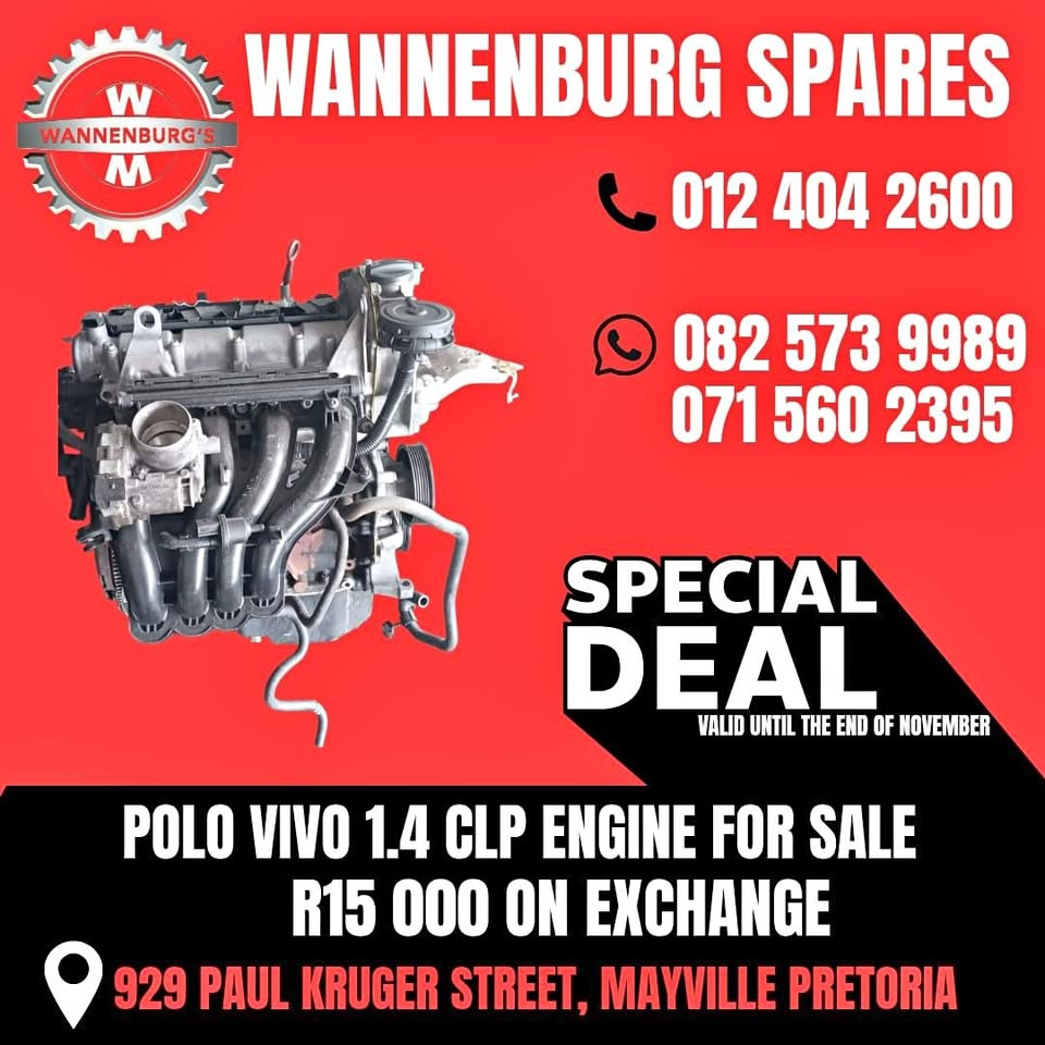Polo vivo 1.4 CLP ENGINE FOR SALE - Private Seller Polo vivo 1.4 CLP ENGINE FOR SALE - Private Seller