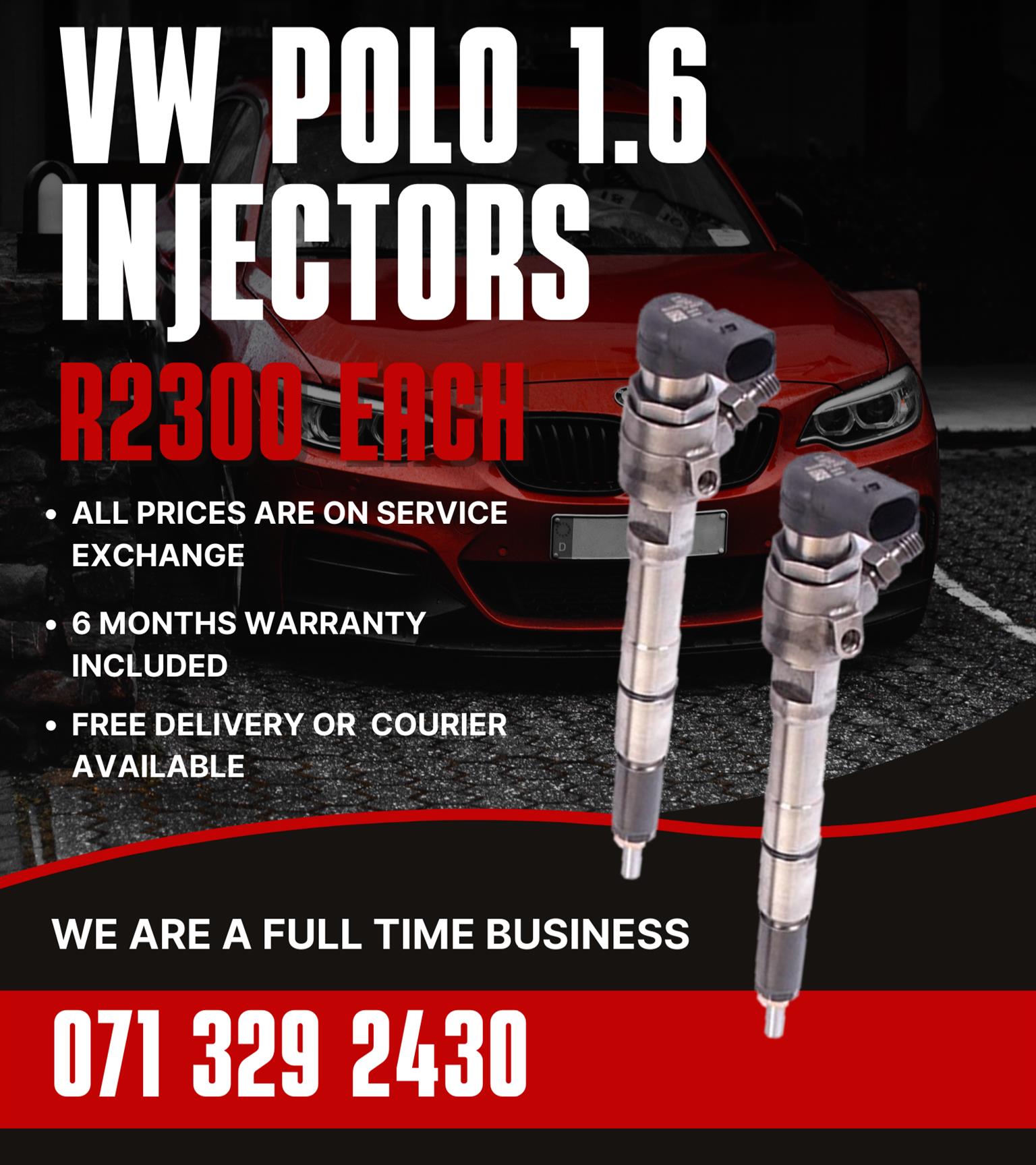 VW POLO 1.6 DIESEL INJECTORS FOR SALE WITH WARRANTY - Private Seller VW POLO 1.6 DIESEL INJECTORS FOR SALE WITH WARRANTY - Private Seller