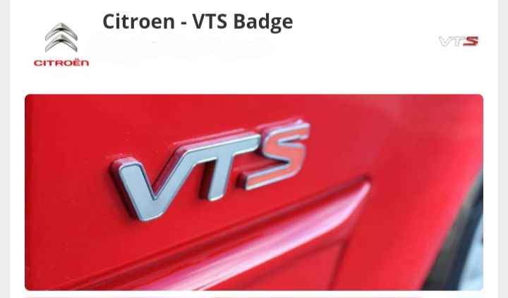 Citroen VTS badges emblems decals stickers - Private Seller