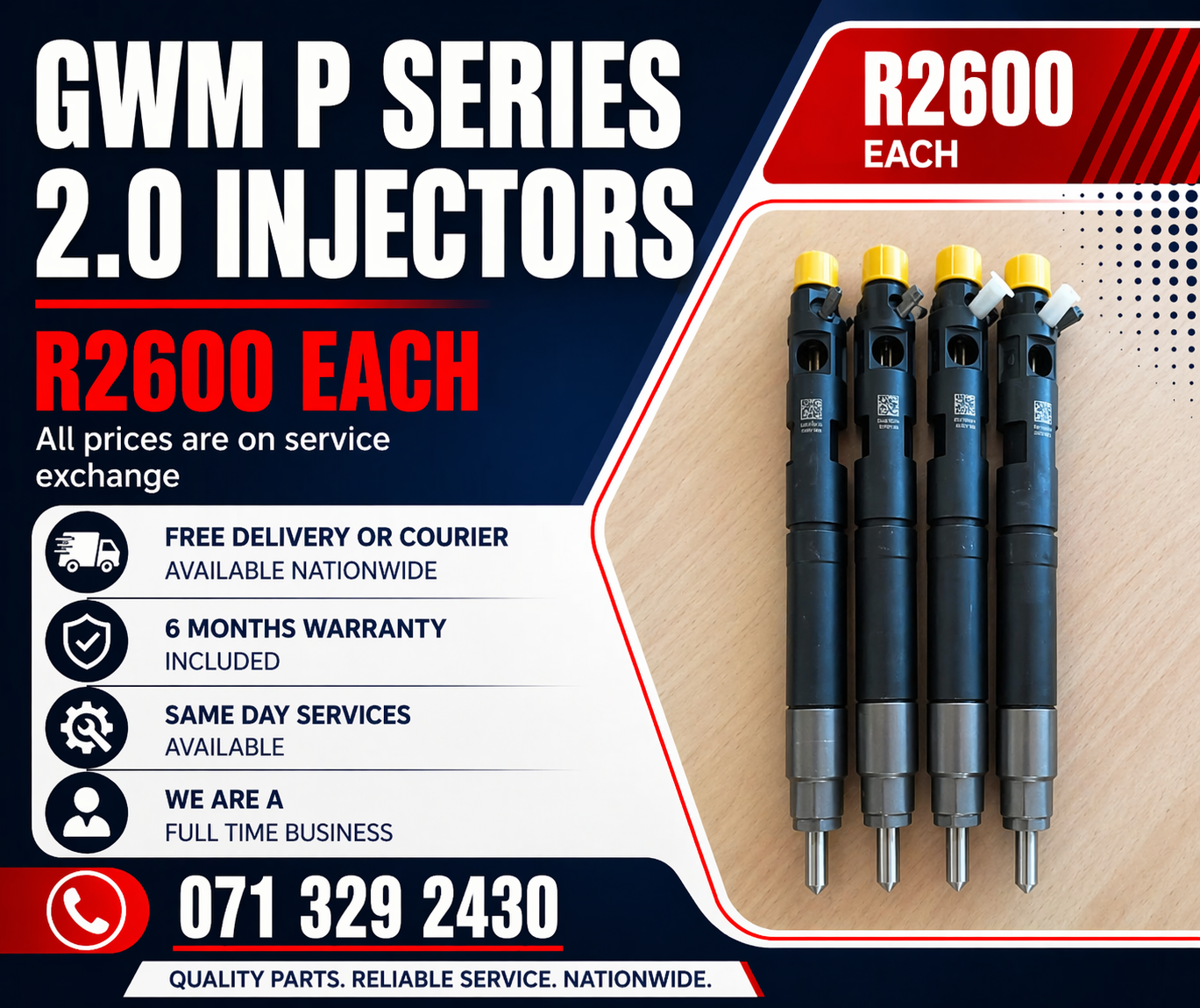 GWM 2.0 P SERIES INJECTORS FOR SALE WITH WARRANTY - Private Seller GWM 2.0 P SERIES INJECTORS FOR SALE WITH WARRANTY - Private Seller
