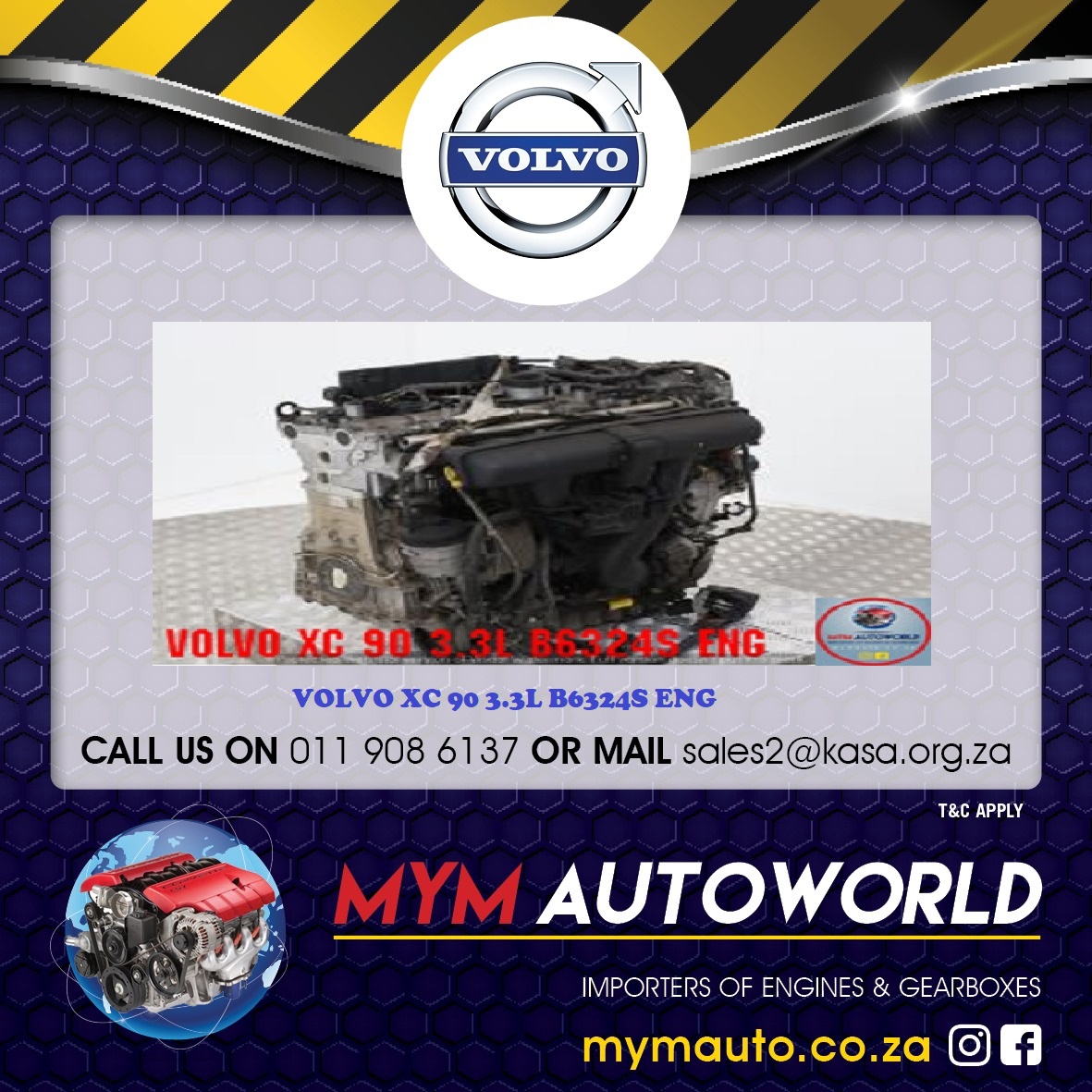 VOLVO XC 90 3.3L B6324S ENGINE - Private Seller VOLVO XC 90 3.3L B6324S ENGINE - Private Seller