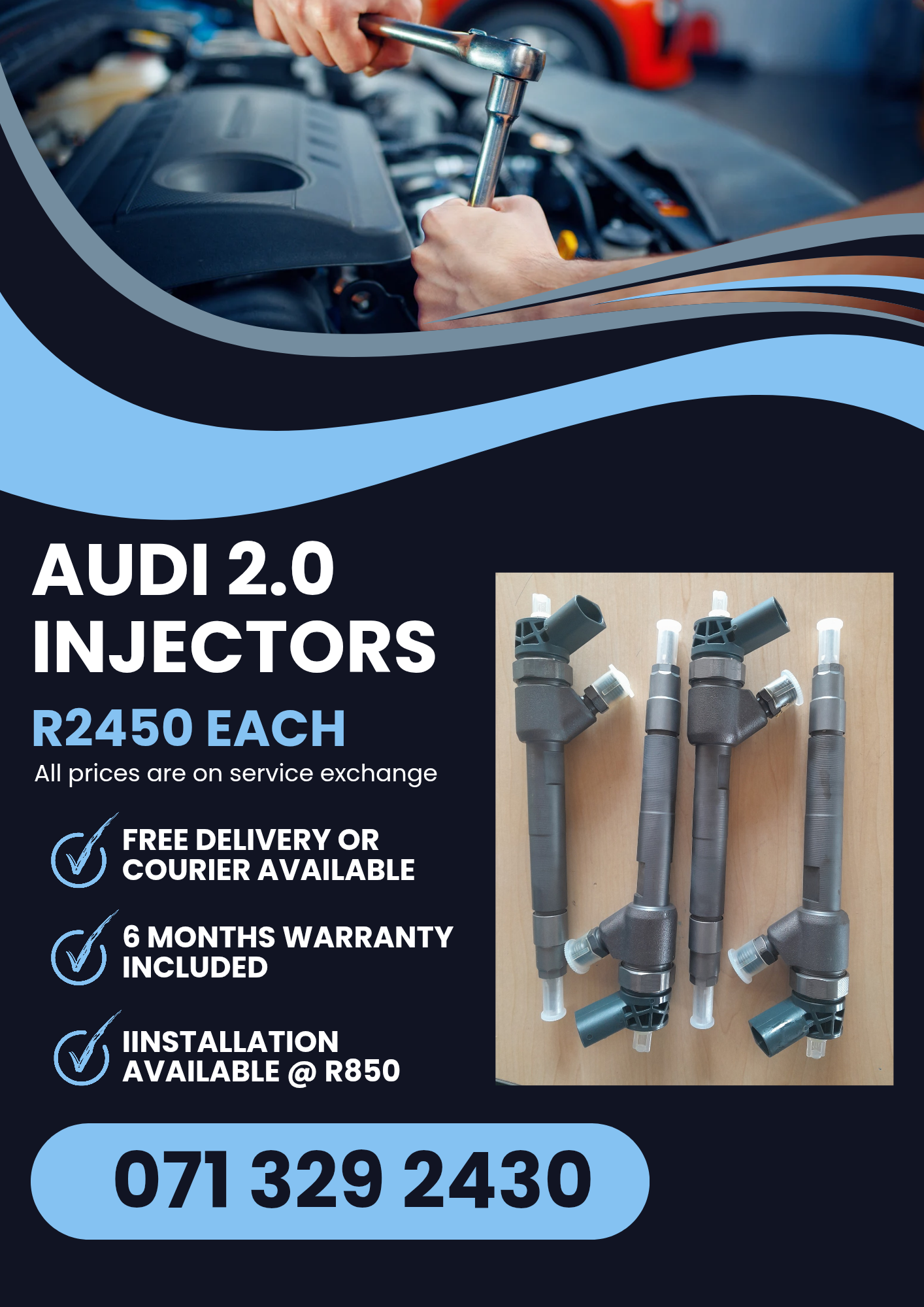 AUDI 2.0 INJECTORS FOR SALE WITH WARRANTY INCLUDED - Private Seller AUDI 2.0 INJECTORS FOR SALE WITH WARRANTY INCLUDED - Private Seller