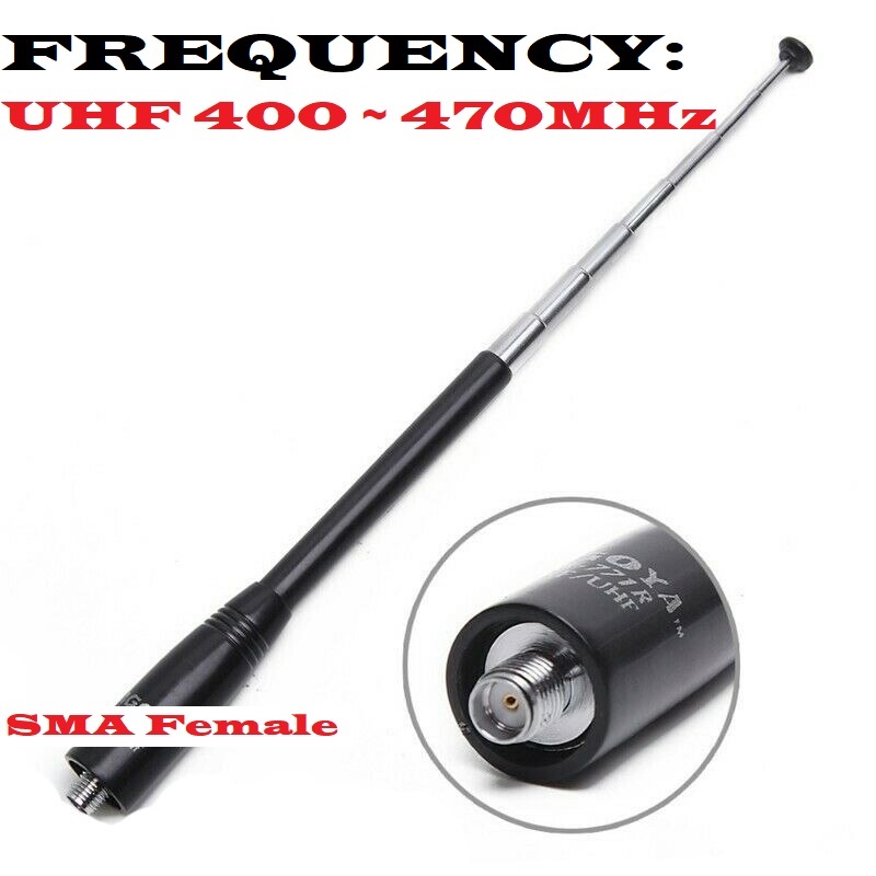UHF Band Telescopic Antenna for Baofeng Walkie Talkies, Ham Radios, Transceivers
