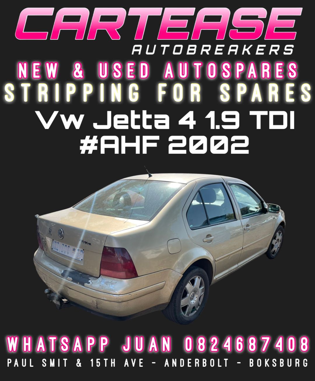 VW JETTA 4 1.9TDI #AHF 2002 STRIPPING FOR SPARES - Private Seller VW JETTA 4 1.9TDI #AHF 2002 STRIPPING FOR SPARES - Private Seller