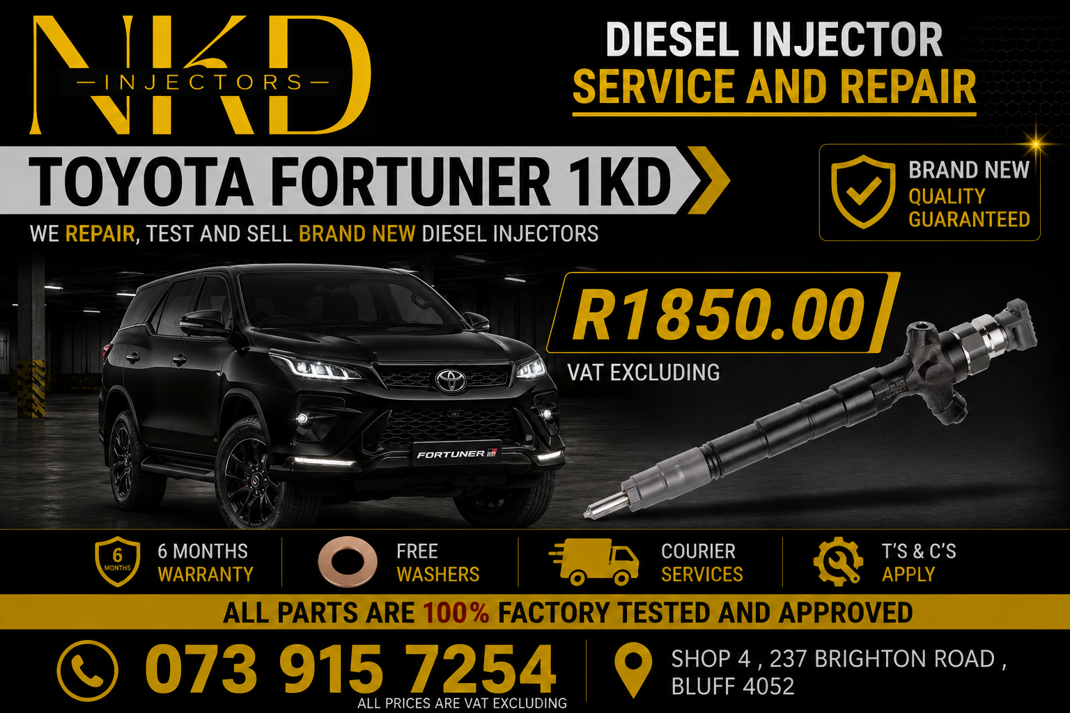 Toyota Fortuner 1KD_Diesel_Injectors - Private Seller Toyota Fortuner 1KD_Diesel_Injectors - Private Seller