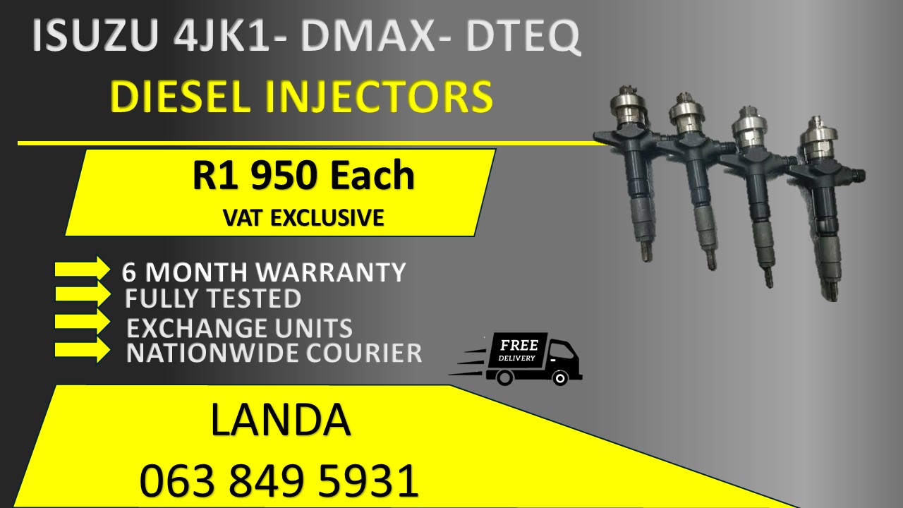ISUZU 4JK1- DMAX- DTEQ DIESEL INJECTORS FOR SALE OR RECON WITH 6 MONTH WARRANTY - Private Seller ISUZU 4JK1- DMAX- DTEQ DIESEL INJECTORS FOR SALE OR RECON WITH 6 MONTH WARRANTY - Private Seller