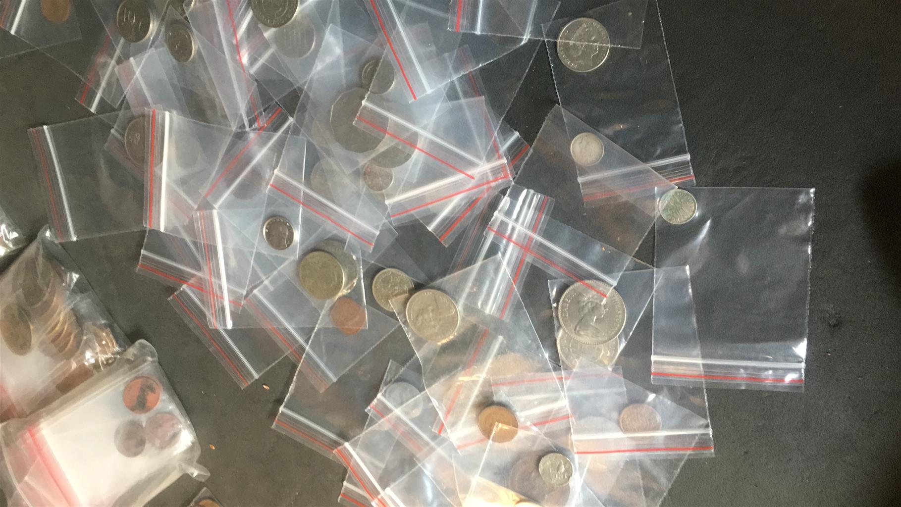 Collection of old South African coins and coins from around the world  for sale
