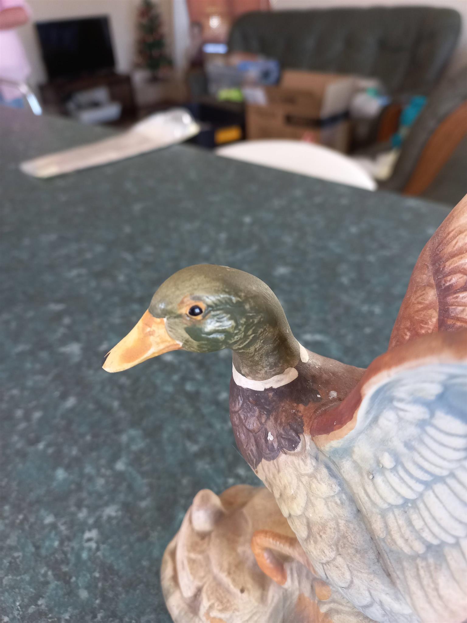 Porcelain Flapping Duck Ornament 