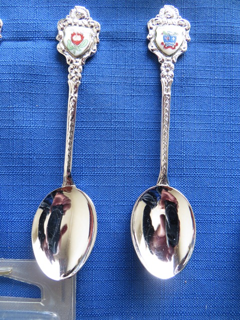 Collectible teaspoons with place names