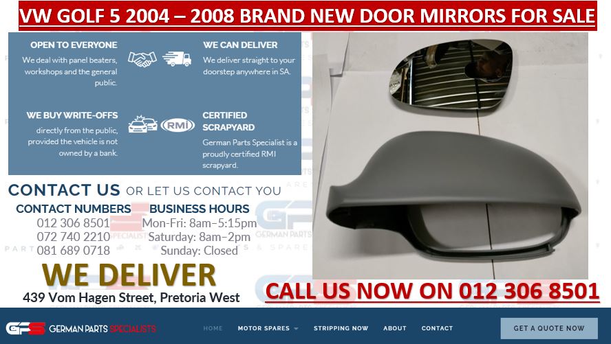 VW GOLF 5 2004 – 2008 BRAND NEW DOOR MIRRORS FOR SALE - Private Seller VW GOLF 5 2004 – 2008 BRAND NEW DOOR MIRRORS FOR SALE - Private Seller