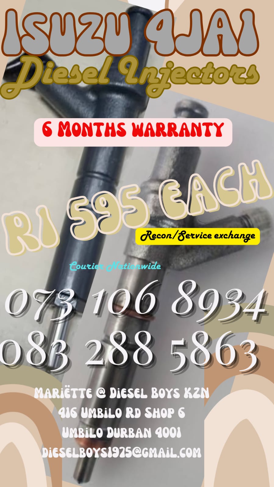ISUZU 4JA1 DIESEL INJECTORS - Private Seller ISUZU 4JA1 DIESEL INJECTORS - Private Seller