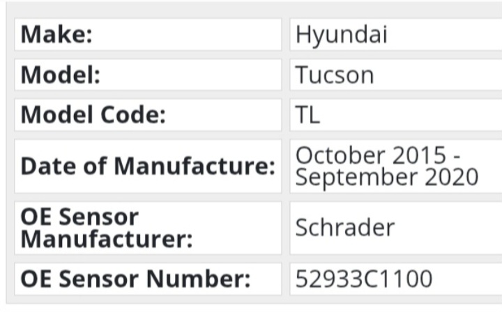2015 - 21 Hyundai Tucson Tyre Tyre Pressure monitor sensors and valves - Private Seller 2015 - 21 Hyundai Tucson Tyre Tyre Pressure monitor sensors and valves - Private Seller
