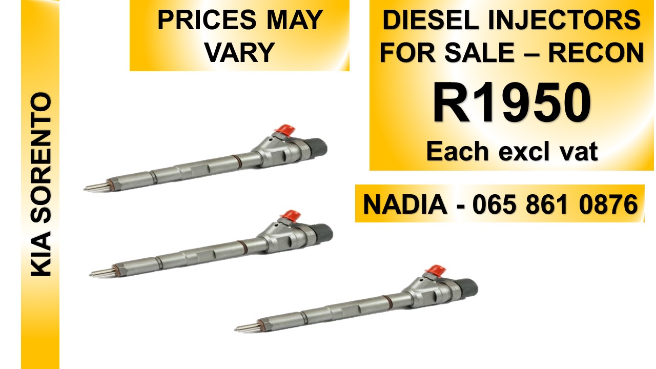 KIA SORENTO DIESEL INJECTORS FOR SALE OR TO RECON - Private Seller KIA SORENTO DIESEL INJECTORS FOR SALE OR TO RECON - Private Seller