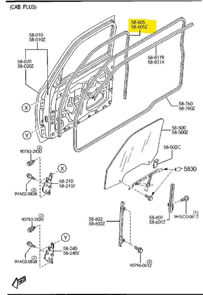MAZDA BT50 FRONT DOOR WINDOW GLASS RUBBER - OEM - Private Seller MAZDA BT50 FRONT DOOR WINDOW GLASS RUBBER - OEM - Private Seller