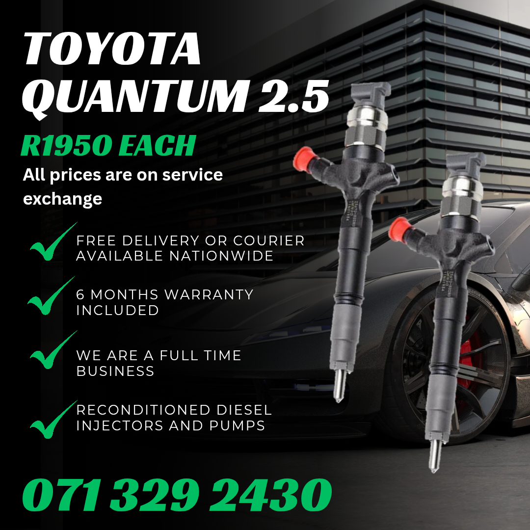 TOYOTA QUANTUM 2.5 INJECTORS FOR SALE WITH WARRANTY INCLUDED - Private Seller TOYOTA QUANTUM 2.5 INJECTORS FOR SALE WITH WARRANTY INCLUDED - Private Seller