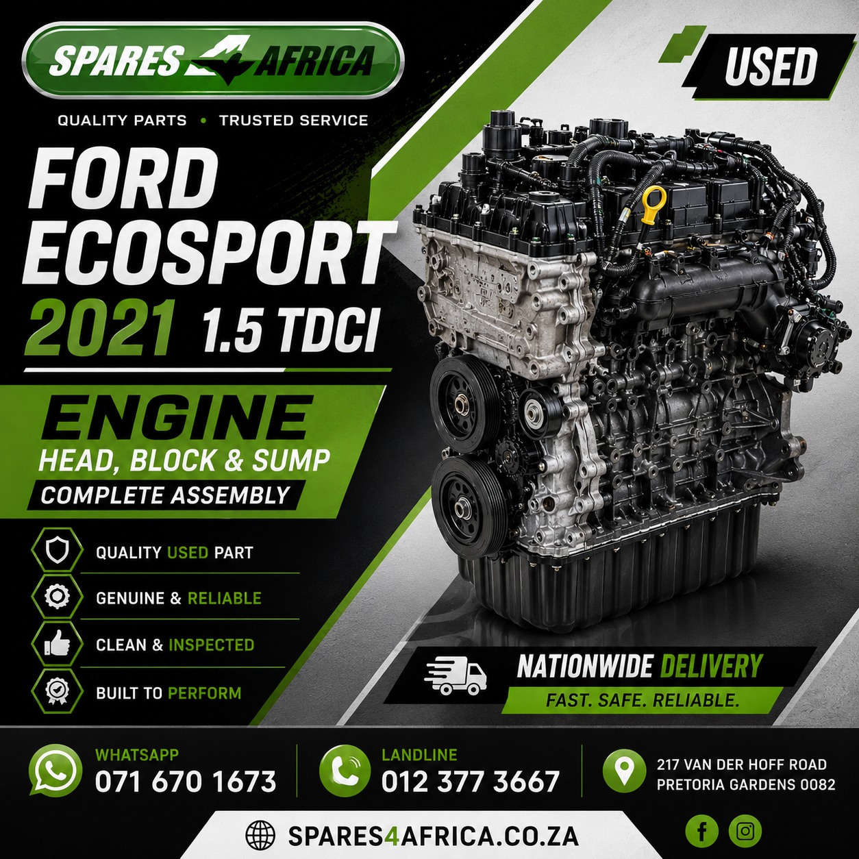 FORD ECOBOOST 2021 1.5 TDCi ENGINE - Private Seller FORD ECOBOOST 2021 1.5 TDCi ENGINE - Private Seller
