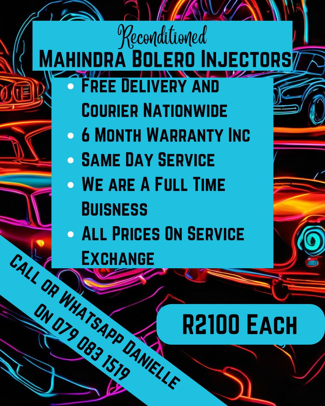 MAHINDRA BOLERO INJECTORS FOR SALE WITH WARRANTY INCLUDED - Private Seller MAHINDRA BOLERO INJECTORS FOR SALE WITH WARRANTY INCLUDED - Private Seller