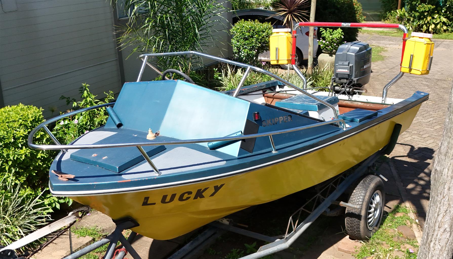 Fishing Boat with 90hp Mariner 2-Stroke Trim Tilt Outboard Motor - 90% Complete