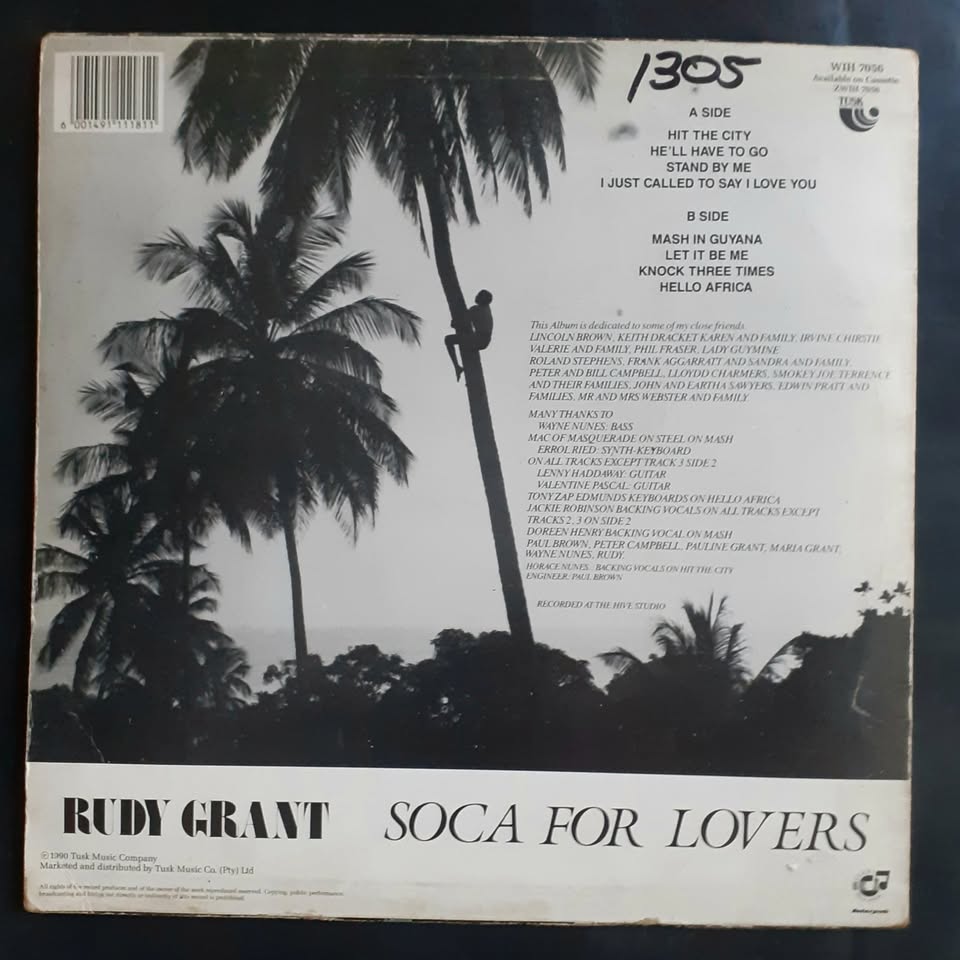 Rudy Grant - Soca For Lovers LP Record