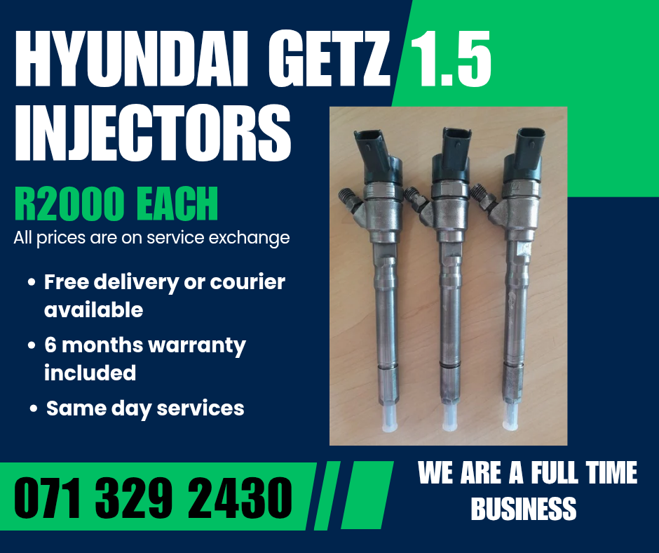 HYUNDAI GETZ 1.5 DIESEL INJECTORS FOR SALE WITH WARRANTY