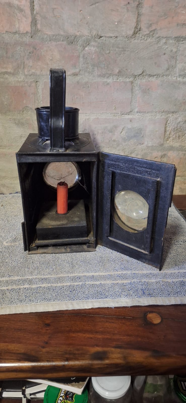 Antique railway lantern