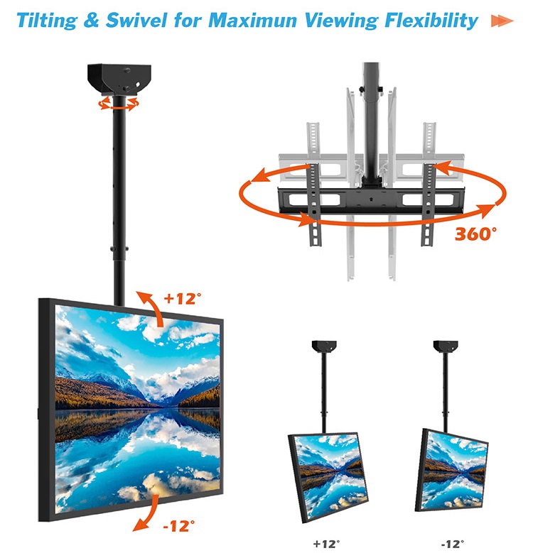 TV Ceiling Wall Mount Bracket, Full Motion Cantilever Bracket 26-55 inches. NEW
