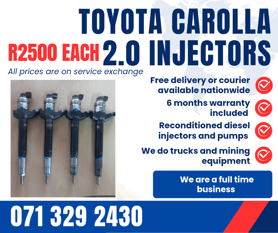 TOYOTA CAROLLA 2.0 INJECTORS FOR SALE WITH WARRANTY - Private Seller TOYOTA CAROLLA 2.0 INJECTORS FOR SALE WITH WARRANTY - Private Seller