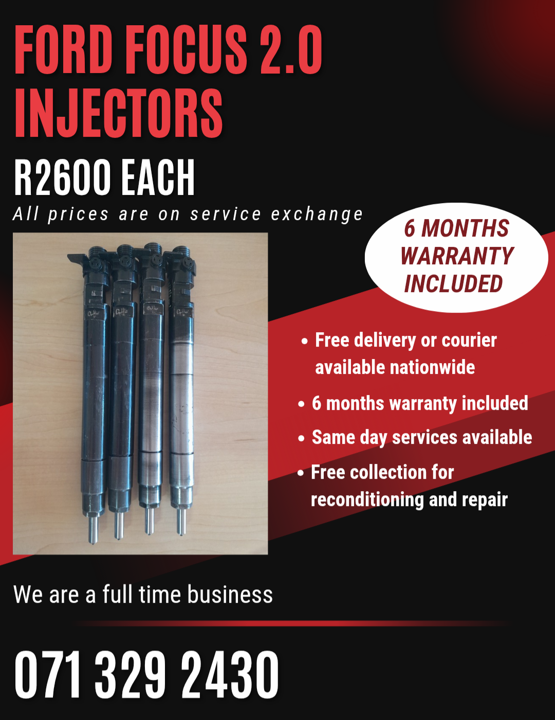 FORD FOCUS 2.0 INJECTORS FOR SALE WITH WARRANTY - Private Seller FORD FOCUS 2.0 INJECTORS FOR SALE WITH WARRANTY - Private Seller
