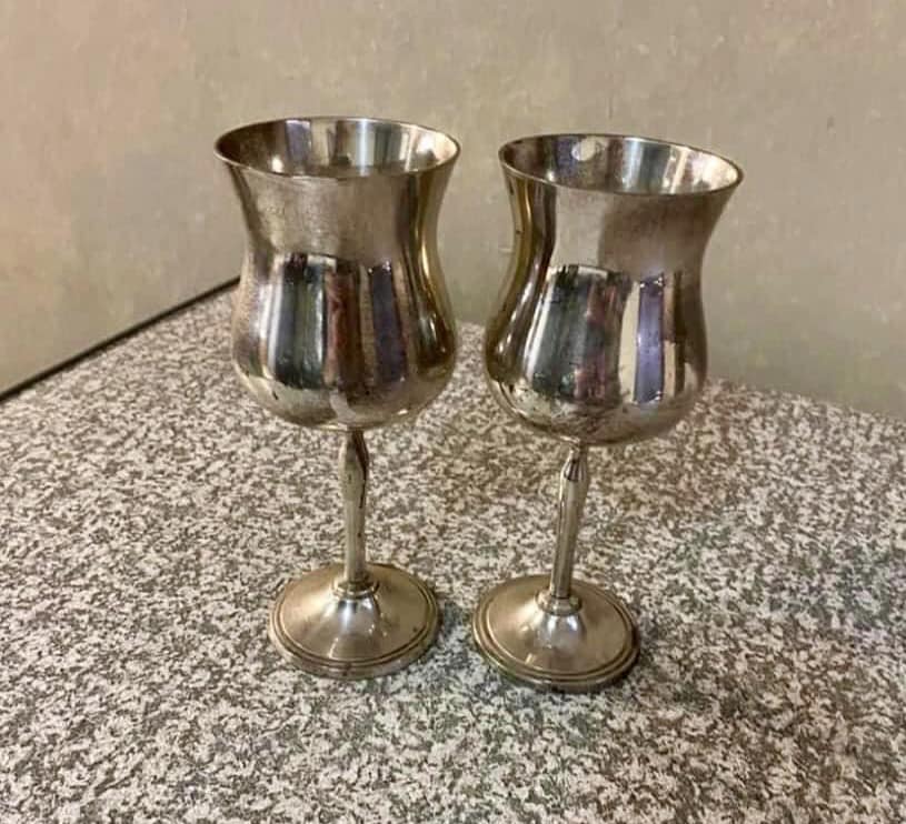 vintage silver plate  goblets vintage silver plate  goblets