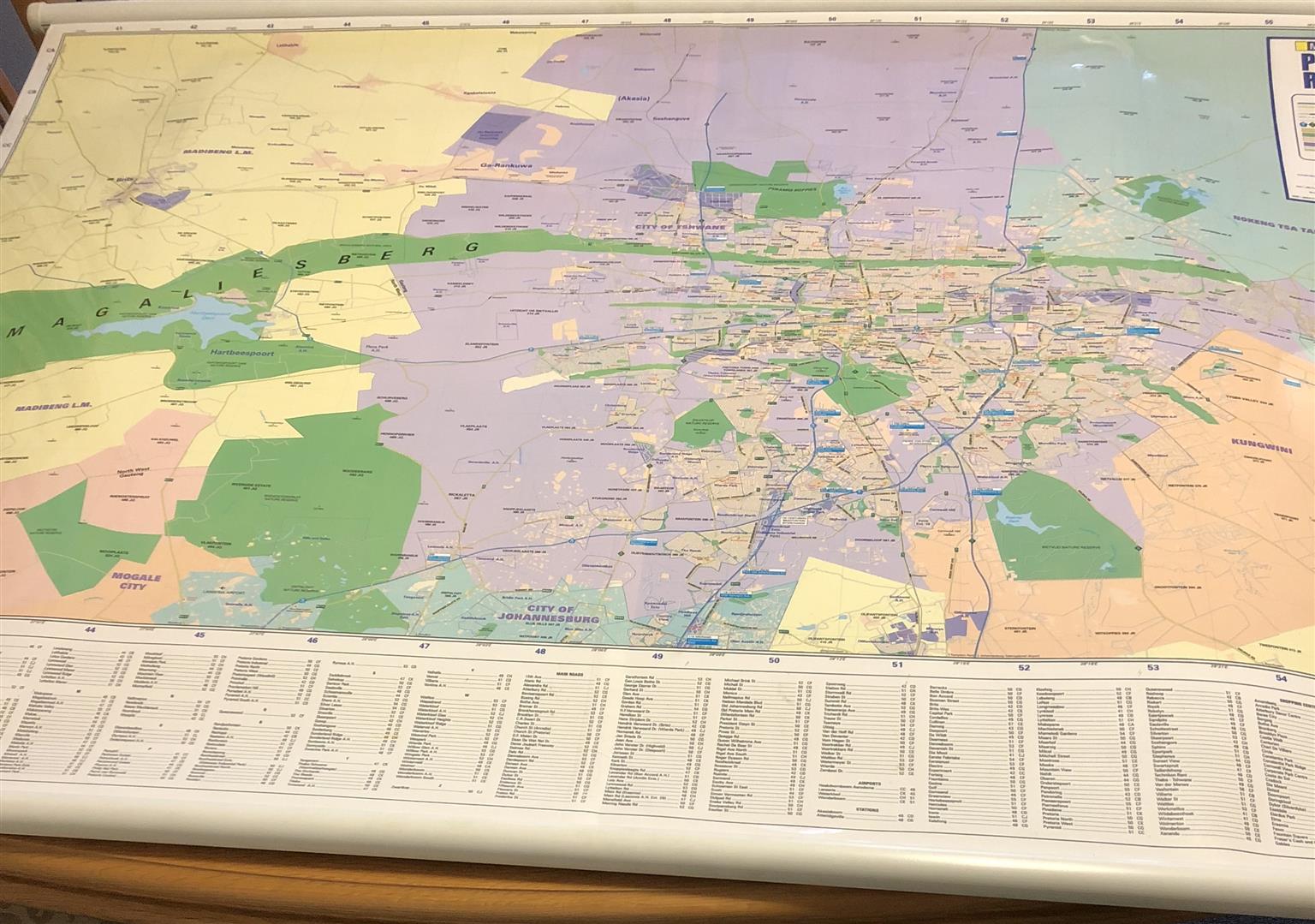 Wall Map Pretoria Regional 6th Edition