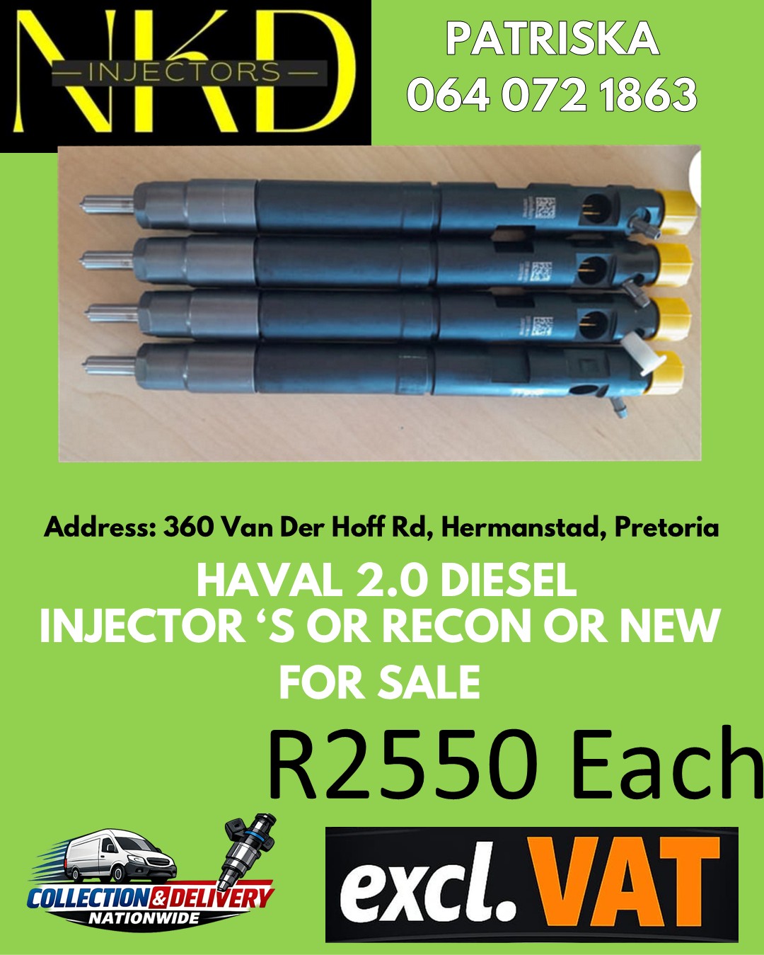 HAVAL 2,0 DIESEL INJECTORS =RECON AND TESTED - Private Seller HAVAL 2,0 DIESEL INJECTORS =RECON AND TESTED - Private Seller