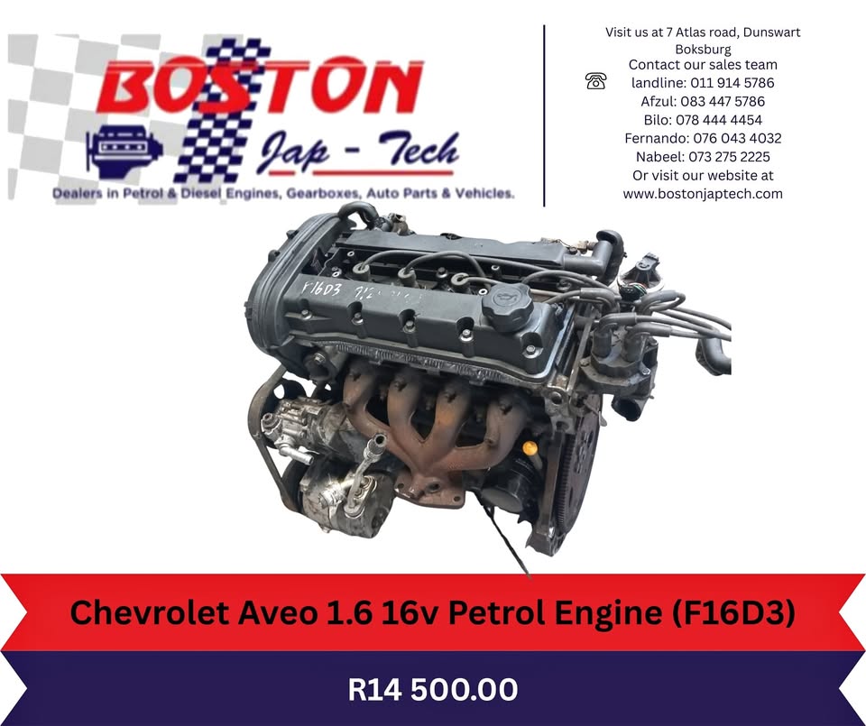 Chevrolet Aveo 1.6 16v Petrol Engine (F16D3) - Private Seller Chevrolet Aveo 1.6 16v Petrol Engine (F16D3) - Private Seller