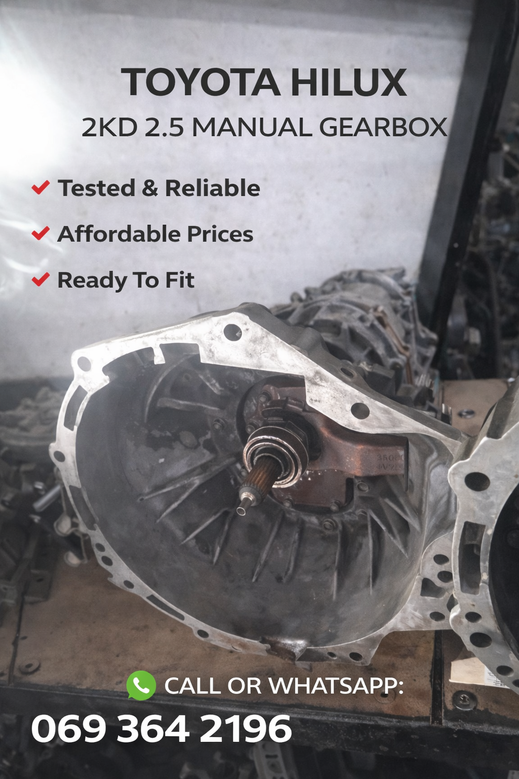 TOYOTA HILUX 2.5 2KD MANUAL GEARBOX AVAILABLE FOR SALE - Private Seller TOYOTA HILUX 2.5 2KD MANUAL GEARBOX AVAILABLE FOR SALE - Private Seller