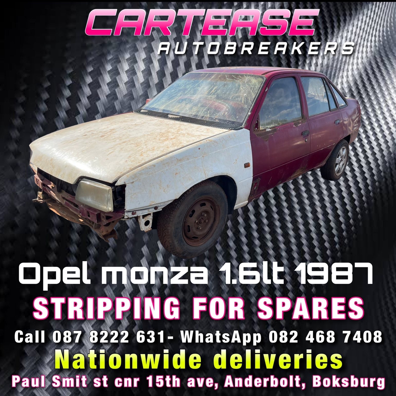 OPEL MONZA 1.6LT 1987 STRIPPING FOR SPARES - Private Seller OPEL MONZA 1.6LT 1987 STRIPPING FOR SPARES - Private Seller
