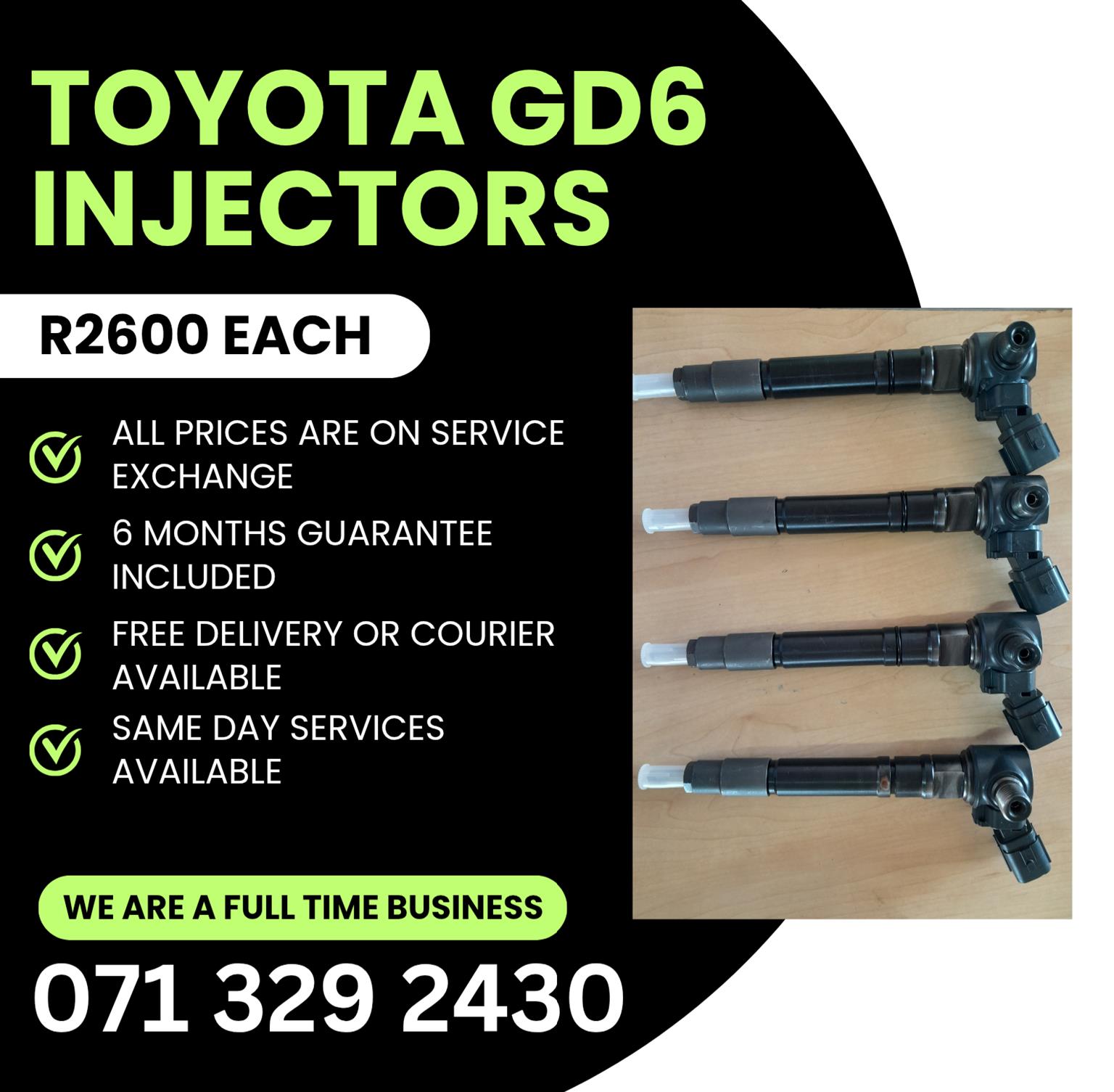 TOYOTA GD6 DIESEL INJECTORS FOR SALE WITH WARRANTY ON - Private Seller TOYOTA GD6 DIESEL INJECTORS FOR SALE WITH WARRANTY ON - Private Seller