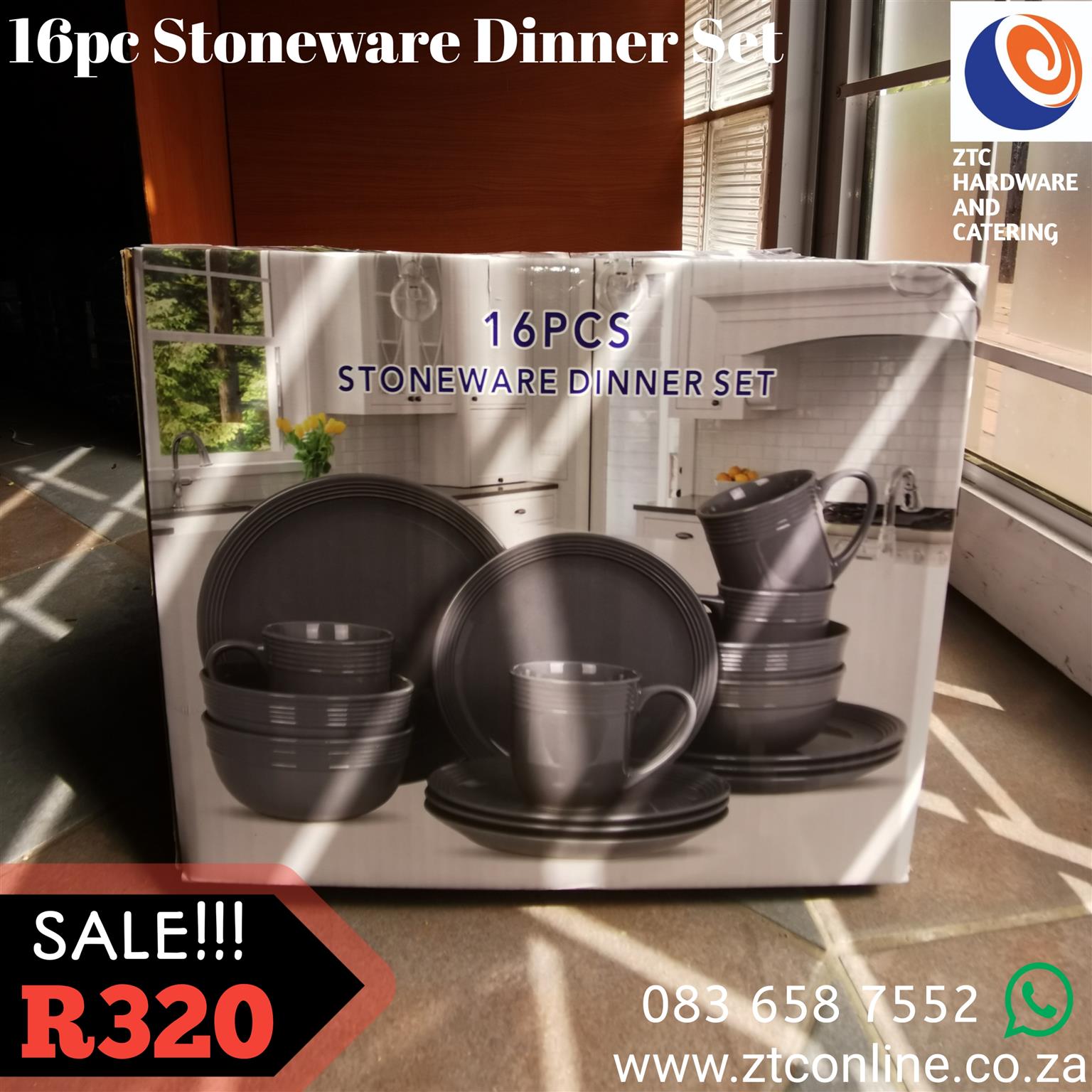 16pc Stoneware Dinner Set