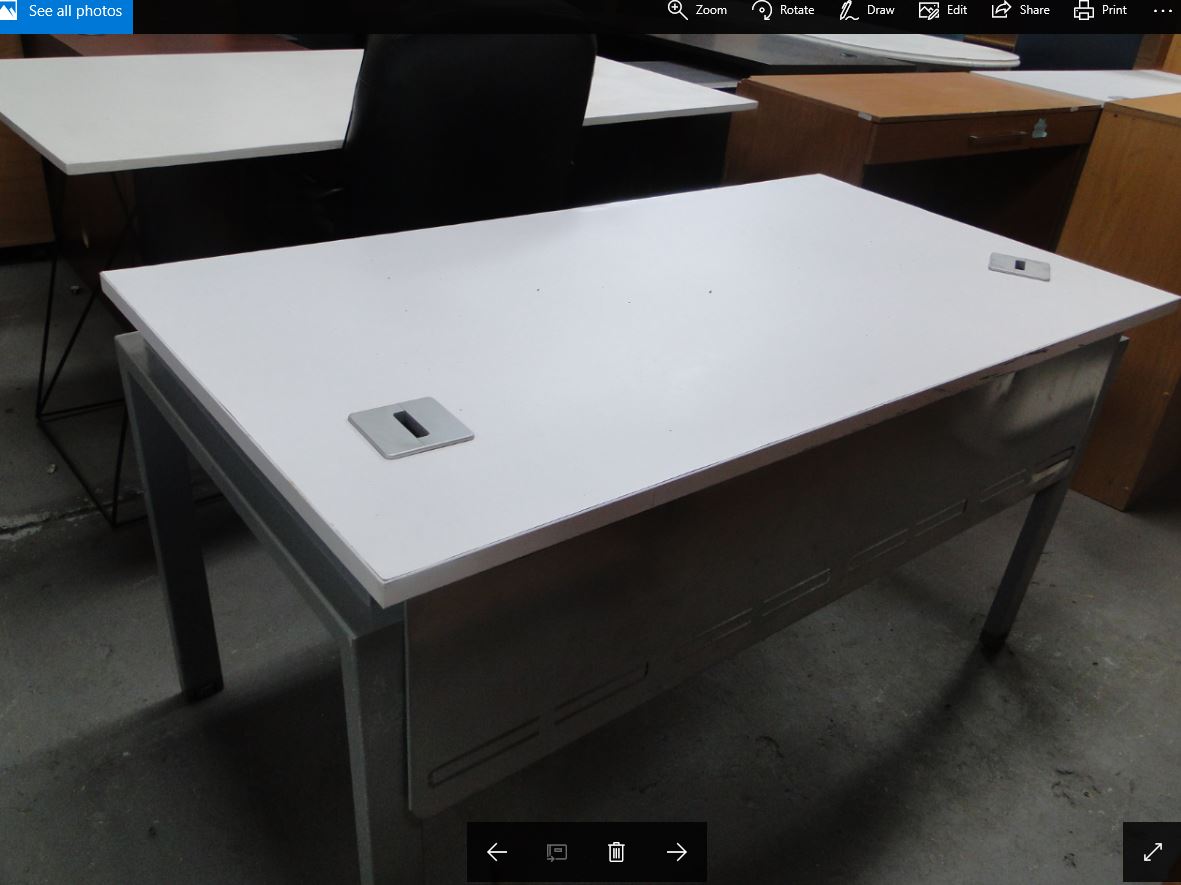 Beautiful White Workstation Boardroom Tables With Strong Metal Frame For Sale At R 3500 Each