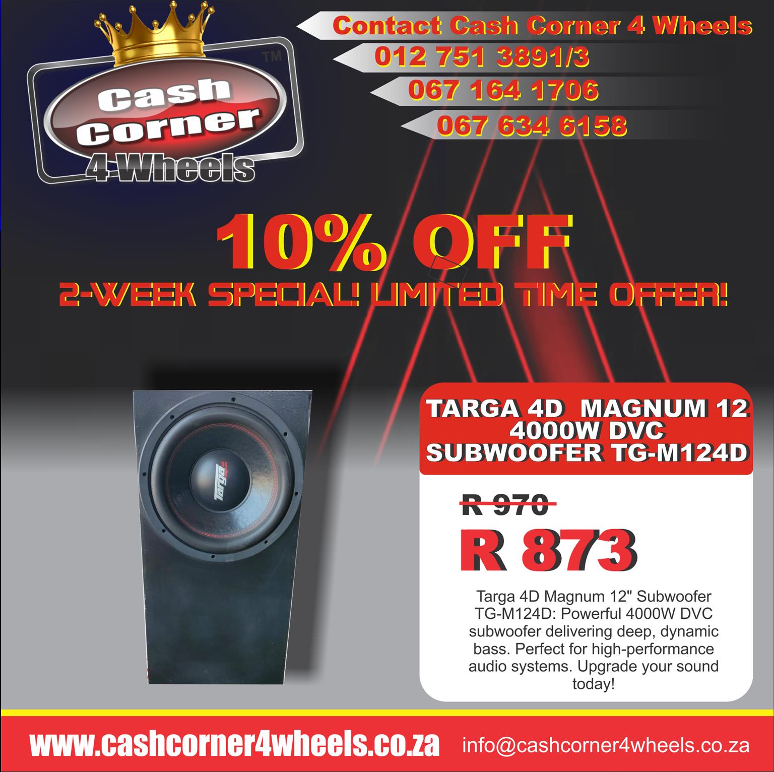 Targa 4D Magnum 12 4000WC DVC Subwoofer TG-M124D Targa 4D Magnum 12 4000WC DVC Subwoofer TG-M124D